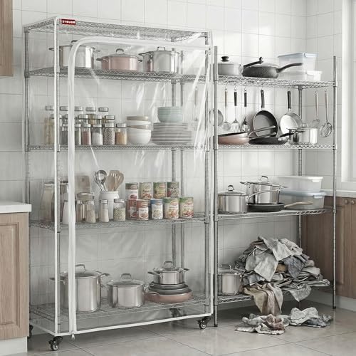 Clear PVC Wire Shelving Cover, Fits 48"W x 24"D x 72"H Storage Rack - Image 6