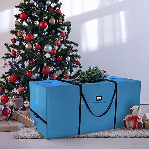 Hearth & Harbor Christmas Tree Storage Bag - Artificial Christmas Tree Bag with Reinforced Handles, Dual Zipper, Wide Opening - Storage Container for Trees and Decorations, 7.5 + 9 FT - 600D Oxford - Image 3