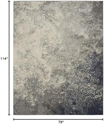 Nourison Home Passion Charcoal/Ivory 6'7'' x 9'6'' Area-Rug, Modern, Abstract, Easy-Cleaning, Non Shedding, Bed Room, Living Room, Dining Room, Kitchen, (7' x 10') - Image 2