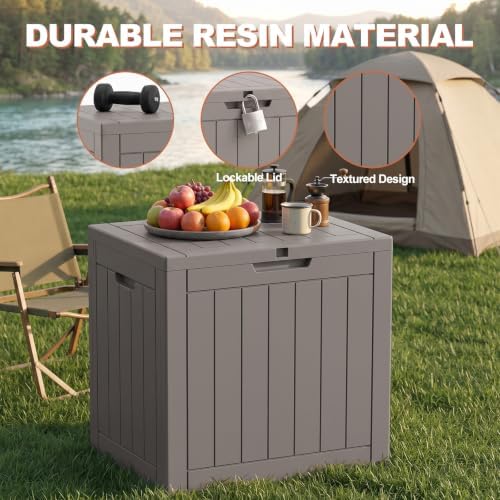 EFU Outdoor Storage Box 42 Gallon Deck Box, Waterproof Resin, Black - Image 3