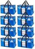 TAILI 8 Pack Blue Extra Large Moving Bags,Storage Bags with Visible Window by TAILI
