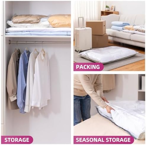 TAILI 8 Pack Vacuum Storage Bags, XXL Jumbo (47x39 Inch), Cream - Image 7