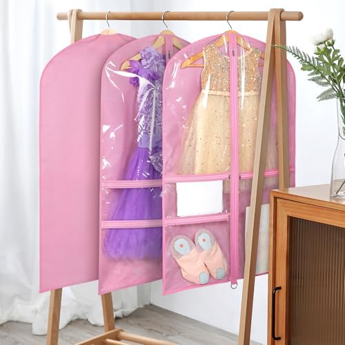 Univivi 40 Inch Dance Costume Garment Bags for Dancers, Pink, 12 Pack - Image 5