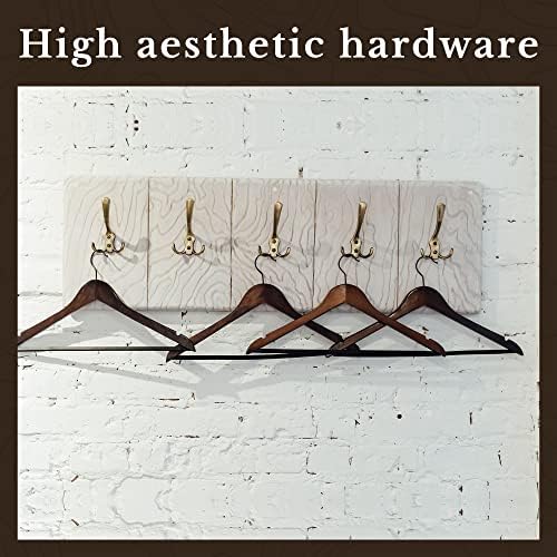 UNIQANTIQ HARDWARE SUPPLY Brass Hat and Coat Hook with Porcelain Knobs - Double Hook for Wall, Rack and Hall Tree Mounting - CH1-DB (5) - Image 5