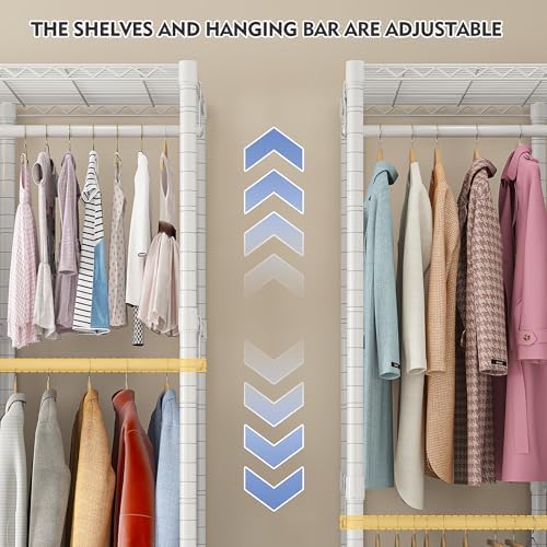 Raybee Clothes Rack with Cover, Portable Closet 1200LBS Adjustable Shelves - Image 6