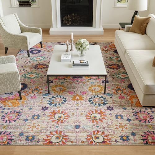 Nourison Home Passion Silver 9' x 12' Area Rug, Boho, Moroccan, Bed Room, Living Room, Dining Room, Kitchen, Easy Cleaning, Non Shedding (9x12) - Image 4