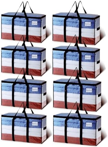 TAILI 8 Pack Clear Extra Large Moving Bags,Storage Bag with Visible Window by TAILI