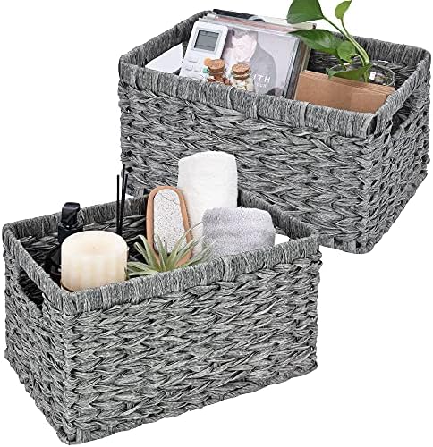 GRANNY SAYS Wicker Storage Baskets for Organizing, Basket Organizer, 2-Pack by GRANNYSAYS