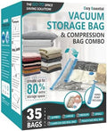 Vacuum Storage Bags with Hand Pump, Vacuum Seal Space Saver Bags,35 Combo by CozyEssential