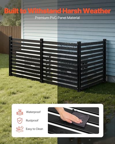 VEVOR Outdoor Privacy Screen 50" W x 48" H 3 Panels Air Conditioner Fence - Image 5