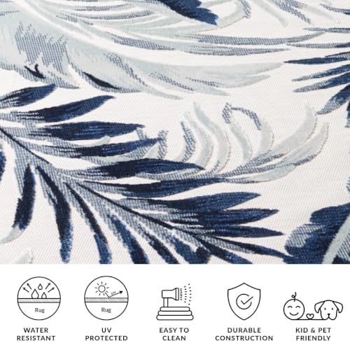 SAFAVIEH Washable Rug Outdoor Cabana Collection - 5'1" x 7'6", Ivory & Navy, Non-Shedding & Easy to Clean, Ideal for Patio, Backyard, Mudroom (CBN452A) - Image 7