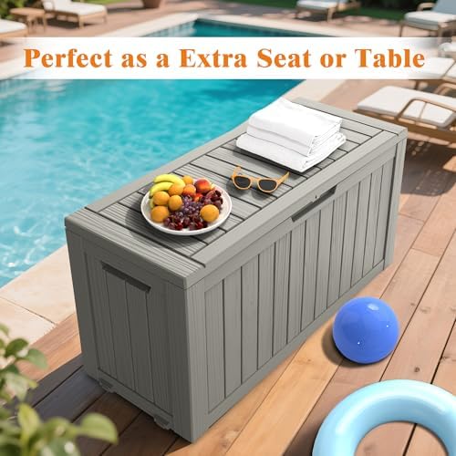 Outdoor Deck Storage Box, 75 Gallon Deck Box,Lockable Patio Storage Bench - Image 5