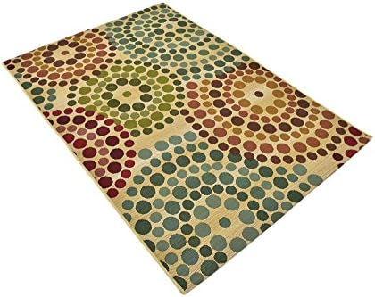Unique Loom Outdoor Modern Collection Area Rug - Spark (4' 1" x 6' 1" Rectangle, Beige/ Burgundy) - Image 3
