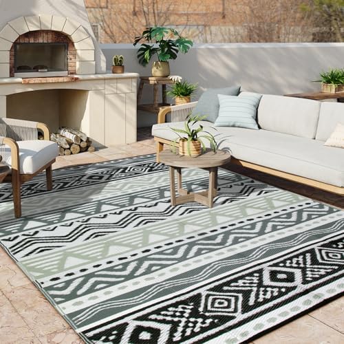 Lahome Outdoor Rug Waterproof, 6x9 Outdoor Plastic Straw Rug for Camping RV by Lahome