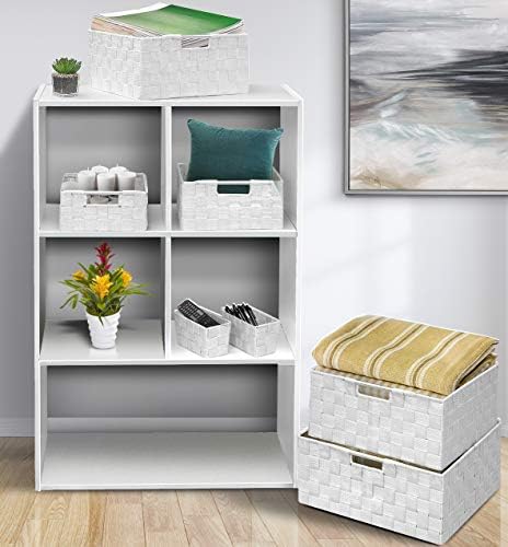 Sorbus Baskets for Organizing, 7-Piece Hand-Woven Storage Set (White) - Image 2