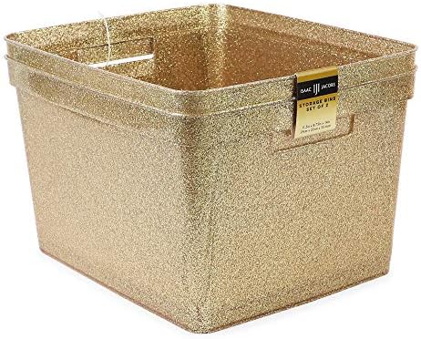 Isaac Jacobs Large Glitter Storage Bin Set (14" x 11.5" x 8.75") by IsaacJacobs