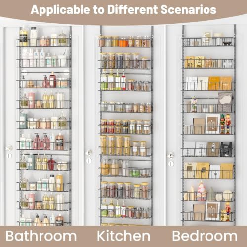ElegantArray 9-Tier Pantry Door Organizer, Light Gray - Image 6