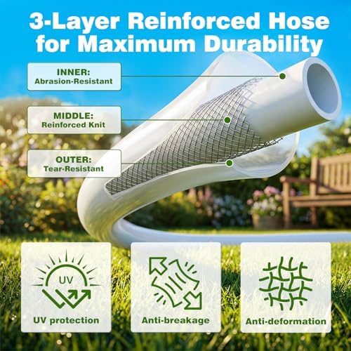 Retractable Garden Hose Reel 66FT x 1/2 in, Wall Mount Water Hose Reel for Outside with Auto Rewind, Tangle-Free Guide, 180° Swivel Bracket, Lock at Any Length, High-Pressure Flow, 10-Pattern Nozzle - Image 4
