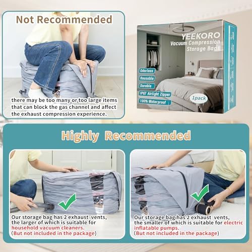 Vacuum Storage Bags for Home, Large Reusable Compression Bags - Image 5