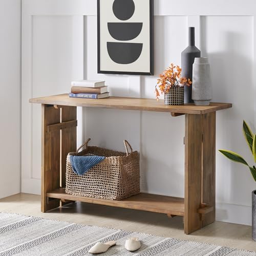 Alaterre Bethel Rustic Solid Wood Entryway Console Table, Natural - Image 2
