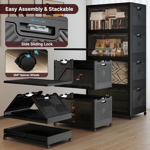 UAMFURI Stackable Storage Bins with Lids, 1440QT Lockable Storage Cabinet - Image 3