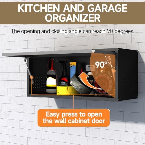 Coolsun Metal Wall Cabinet, 12.6" H Garage Wall Cabinet with Up-Flip Door - Image 5