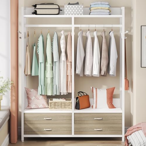 Tribesigns Freestanding Closet Organizer, Garment Rack with 4 Drawers - Image 3