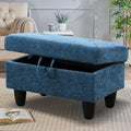 28.5'' Ottoman with Storage, Linen Ottoman Foot Rest for Living Room Upholstered Footstool, Perfect Storage Ottoman Bench Bag Floor Chair for Bedroom or Entryway, Blue by SumKeaVideoSewerCameraSystem