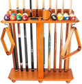 GSE Floor Stand Billiard Pool Cue Racks Only, Hold 10 Cues, Oak by GSEGamesSportsExpert