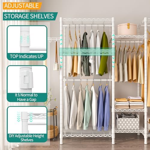 Heavy Duty Large Garment Rack, Portable Wardrobe Clothes Rack - Image 2