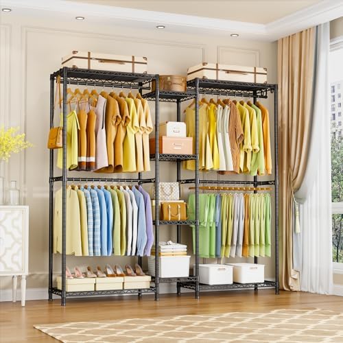 Ulif E4 Clothes Rack, Heavy-Duty Garment Rack Can Be L-Shaped Closet, Black - Image 3