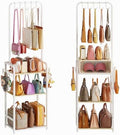 Tall Purse Organizer for Closet with 5 Purse Hanger & 6 Side Hooks, 4 Tier by Hayexiha
