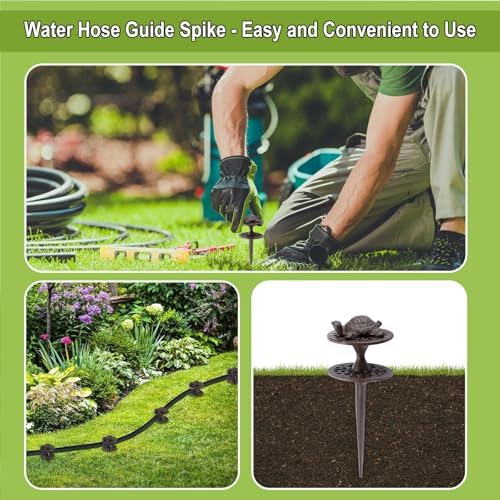 OwnMy 4PCS Cast Iron Garden Hose Guide Stakes Heavy Duty Hose Guide Spikes - Image 5