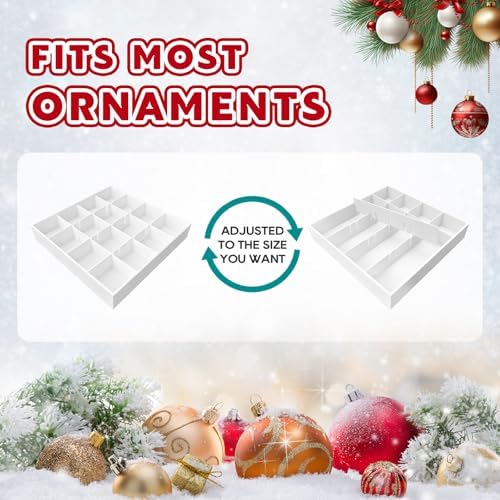 BlessedSeason Christmas Ornament Storage Box，Stackable 6 Drawer Organizers，Max 112 3" Christmas Dauble, Adjustable Christmas Ball Storage Container Bins, Green - Image 5