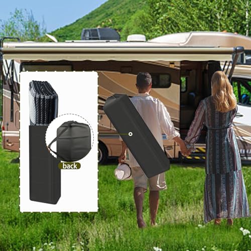 EEZ RV Products 9'x12'cf Heavy Duty Reversible/Durable Outdoor RVing/Boondocking Mats (9ft x12ft Black & White Checker Flag) Come with Large Storage Bag & 6 Sets of Stakes and Washer - Image 7