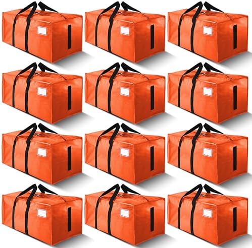 HOMESURE Supports 200lbs Heavy Duty Moving Bags - Strong Zipper & Wrap-Around Handles - Water-Resistant Storage Totes, Durable Alternative to Moving Boxes - 12 Pack - Orange by testVendor01-gamma