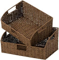 StorageWorks Pantry Baskets for Organizing, Brown Storage Baskets, 2-Pack by StorageWorks