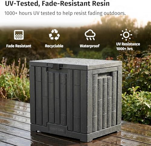 EAST OAK Outdoor Storage Box, 31 Gallon 2 Pack Deck Box Indoor and Outdoor Use, Waterproof Resin Storage Bin for Package Delivery, Patio Cushions, Gardening Tools, Lockable, UV Resistant, Grey - Image 7