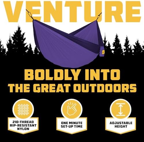 Wise Owl Outfitters Camping Hammock – up to 500lbs Portable Hammock with Tree Straps - Travel, Backpacking, Hiking, Outdoors Camping Gear - Single or Double - Image 3
