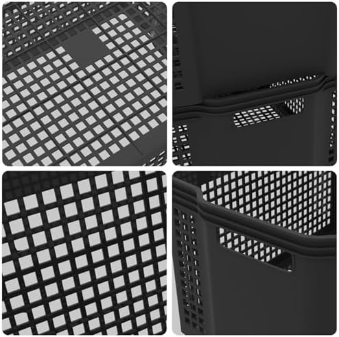 6-Pack Stackable Storage Baskets, Large Woven Plastic Organizer - Image 3