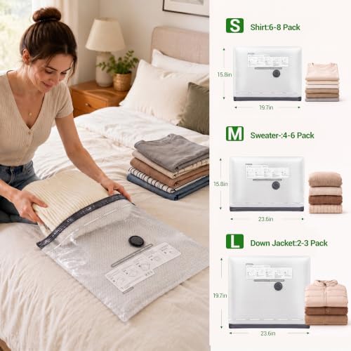 15Pack Vacuum Storage Bags for Travel with Cordless Pump,80% Space Saver - Image 3
