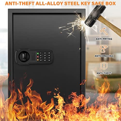 144 Keys Anti-Theft Fireproof Key Cabinet Wall Mount with Combination Lock - Image 2