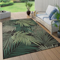 Paco Home Indoor & Outdoor Rug Flat-Weave Jungle Floral Palm Trees Design Black Green, Size: 3' x 5' by PacoHome