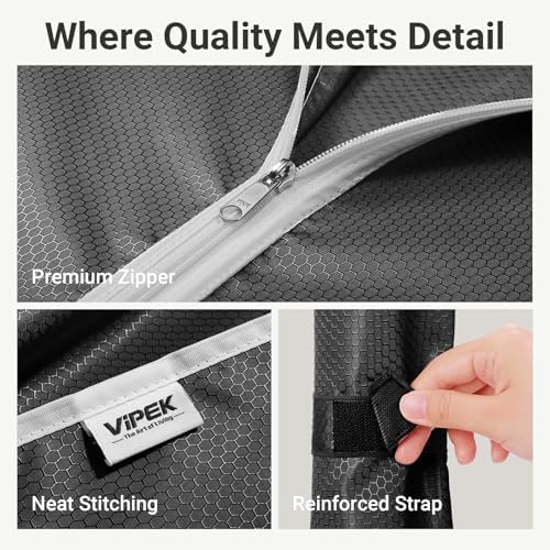 VIPEK Cover ONLY for V2/V2S/V7/R4/R3 Plus Clothes Rack, Dustproof Zippered Polyester Fabric Cover, Sturdy, Wrinkle Resistance, Breathability Keep Garments Dry, 46.1" L X 17.7" W X 75.2" H, Black - Image 4