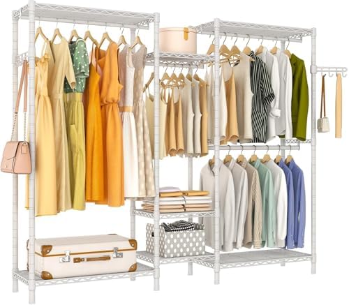 Heavy Duty Large Garment Rack, Portable Wardrobe Clothes Rack by EXGLOBOL