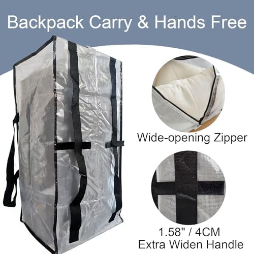 8 Pack Heavy Duty Moving Bags Extra Large Packing Bags, Clear - Image 3