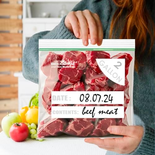 BEIDOU-PAC 2 Gallon Large Food Storage Freezer Bags, 250 Count | Double Zipper |13" * 15", Freshness Easy Open Reclosable Clear Plastic Bags - Image 3