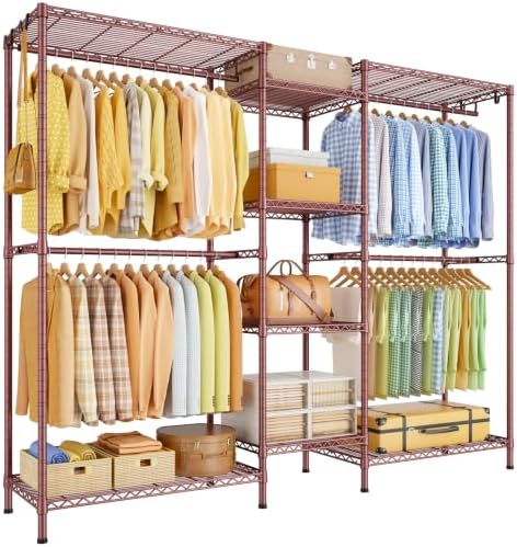 Ulif E4 Plus Heavy Duty Clothes Rack, Bronze Metal Closet Storage System by Ulif