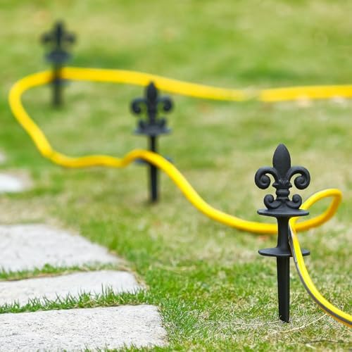 Black Cast Iron Decorative Hose Guide Stakes Set - Image 4