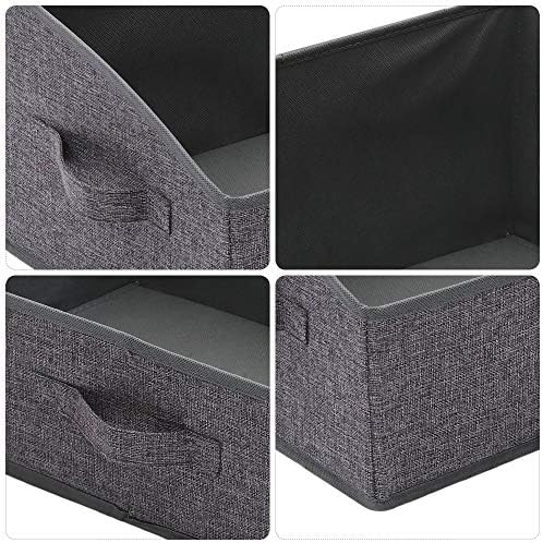 TENABORT 5 Pack Trapezoid Large Foldable Closet Storage Bins with Handle, Fabric Storage Organizer Cube Cloth Containers Linen Box Shelf Baskets for Clothes Clothing Shelves Wardrobe - Image 4